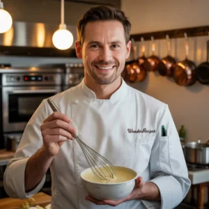 Henri, founder of WondersRecipes, smiling warmly in chef attire, passionate about global flavors, storytelling, and bringing culinary joy to home cooks.

